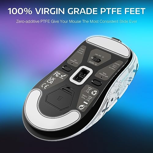 ATTACK SHARK X3 Lightweight Wireless Gaming Mouse, 49g Tri-Mode Bluetooth/2.4G/USB-C Wired Mouse, PAW3395 26K DPI Sensor, 200h Battery Life, Programmable Buttons, Griptape for PC/Laptop/Mac - Image 5