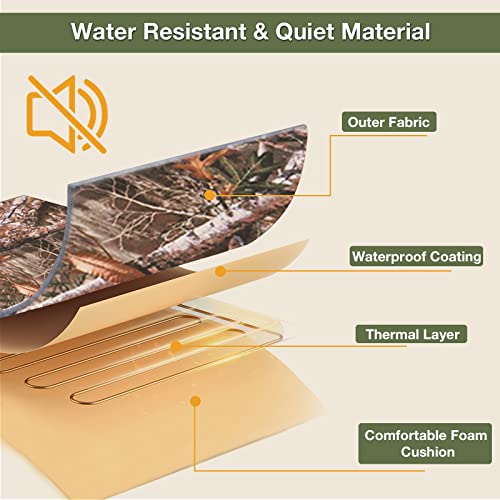 Dukuseek Heated Hunting Seat Cushion, Waterproof Hunting Cushion With Battery For Tree Stand & Ladder Stand, Camouflage Portable Seat Pad For Hunting, Stadium, Camping #TOP4