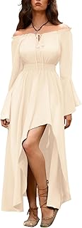 Women's Renaissance Dress Off Shoulder Bell Sleeve Goth Dresses