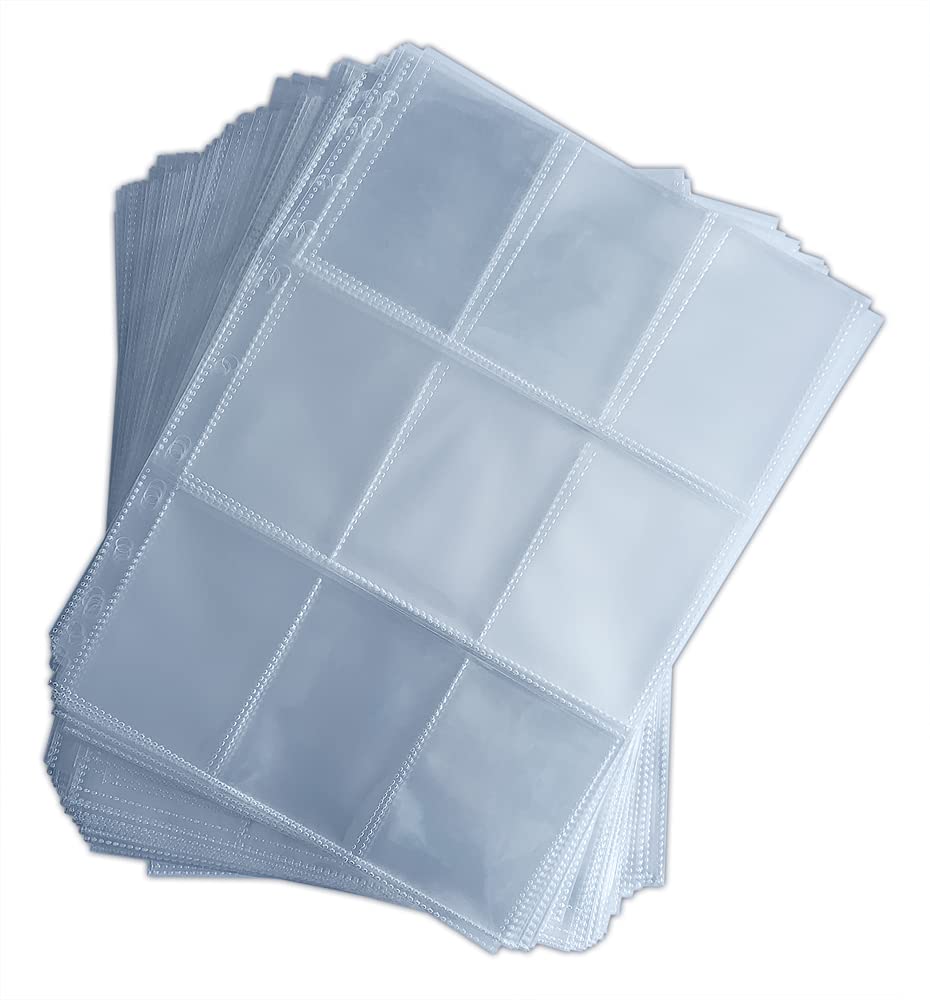 Arkero-G 100 x 9-Pocket Pages - Specially Designed for Standard Size Cards - Transparent Premium 9 Pages Space for 900 Magic Cards