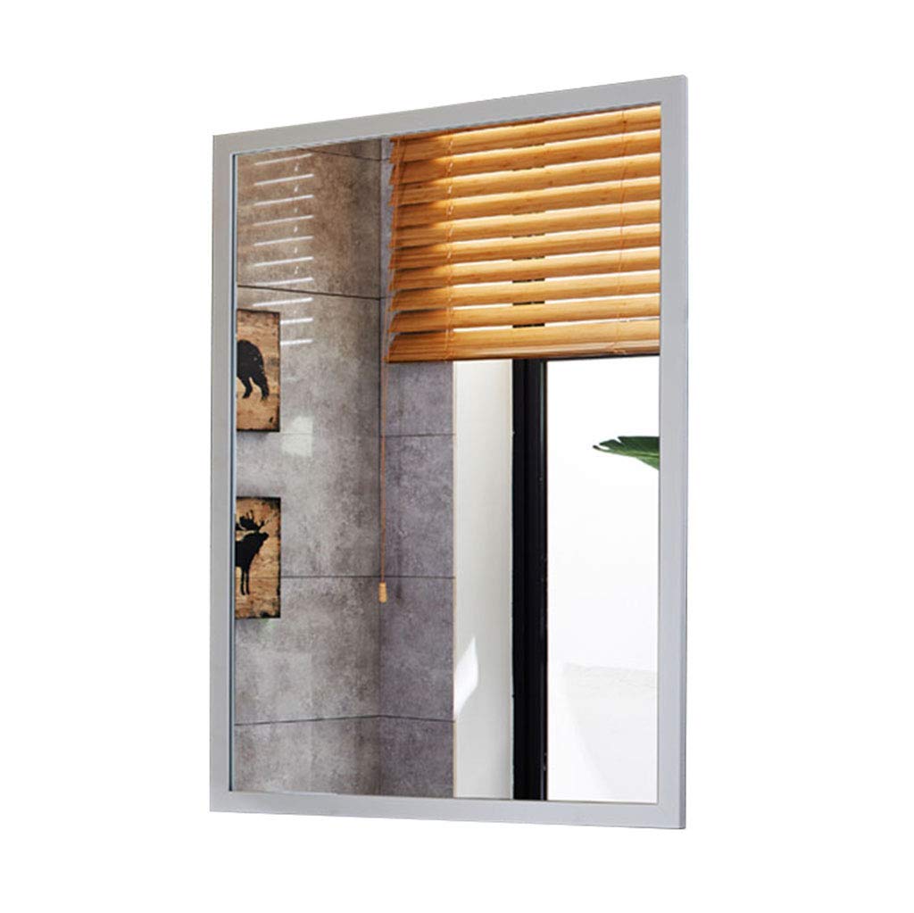 TYUHDUYUR Rectangular Beveled Wall Mirror Unique Vanity Mirror Mirror Rectangle Mirrored Glass Panel Vanity or Bathroom Hangs Horizontal & Vertical White (Size : 60cmx80cm) (60cmx80cm)