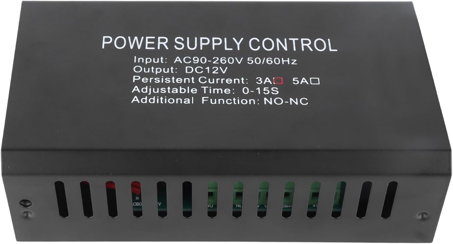 12V 3A Access Control Power Controller, Security Power Supply for Door Lock Systems, 90 - 260V Input, Stable Output for Remote Access Control with Sturdy ABS Housing