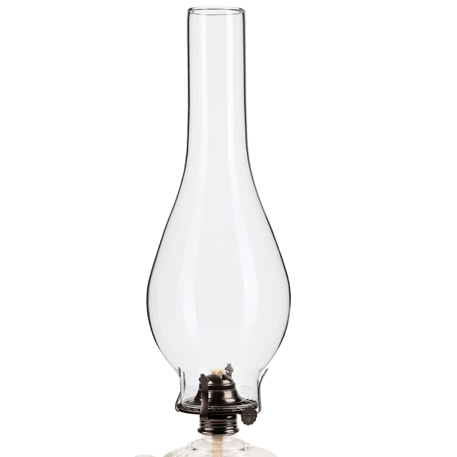 Muiltvoe Clear Glass Oil Lamp Chimney 9.65 X 1.97 Inch Windproof Kerosene Lamp Shade Replacement for Indoor Oil Lamps