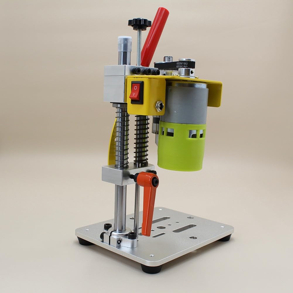 Wodsty - Mini prensa de taladro con motor 795 CC, portabrocas B10 de 0,8 a 6 mm, máquina de perforación portátil de mesa de madera, plástico y aluminio para CNC DIY