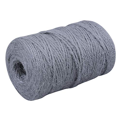 Image of KINGLAKE Natural Jute Twine - 328 Feet, Arts & Crafts, Christmas, Durable Packing String, Gray