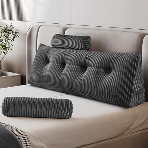 Z-hom Coussin de Lecture pour Lit, Coussin Dossier Canapé, Coussin Triangulaire, Coussin Canape, Support De Positionnement, Doux et Confortable(120 cm,...