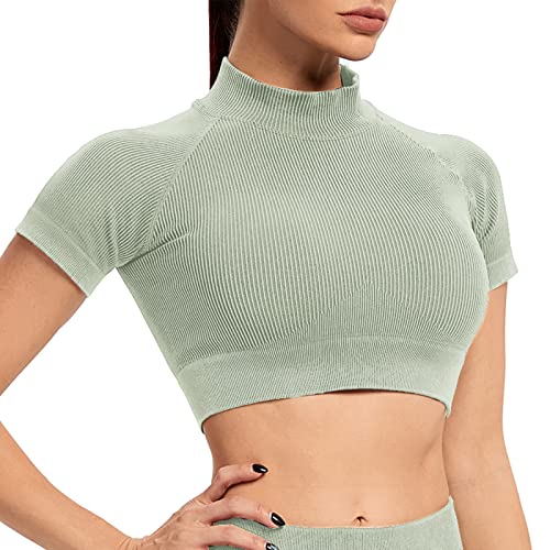 Soutien-gorge de sport femme sans couture gym vert olive L