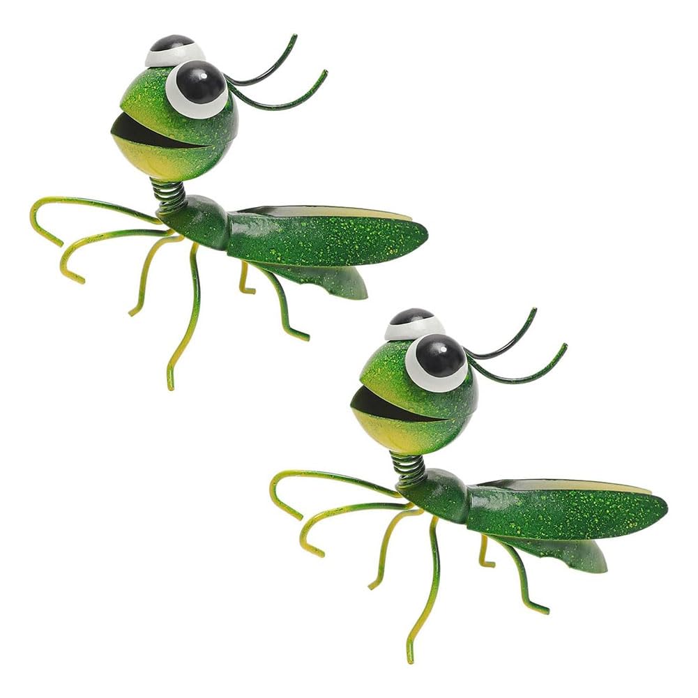 CTRLZS Insect Metal Wall Art, 3D Locust Metal Wall Sculpture, Hanging Outdoor Wall Decor Fence Decoration for Garden Set of 2
