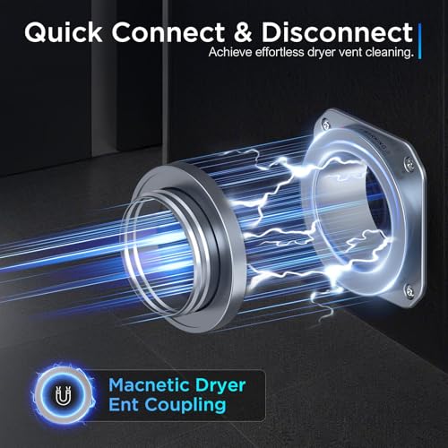 Image of Magnetic Dryer Vent Coupling, 4-Inch Dryer Vent Connector | Magnetic quick-connect coupling with a 4-inch connector,sealing ring,wall-mount design,and 2.6 ft flexible aluminum foil duct