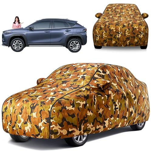 Image of Waterproof Car Cover Compatible with Maruti Fronx with Mirror Pocket, Soft Cotton Lining, Waterproof Fronx Car Cover- Metallic Jungle