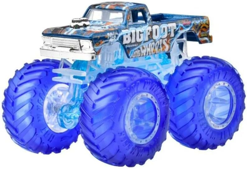 Hot Wheels Monster Trucks Bigfoot 2024, Power Smashers 1:64 Scale, Crushed Car Included
