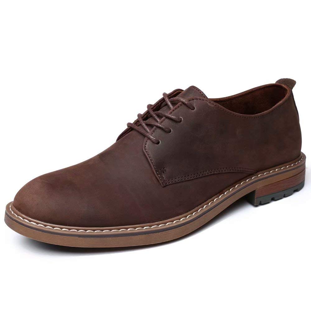 Mens Dress Shoes Lace Up Plain Toe Leather Oxford