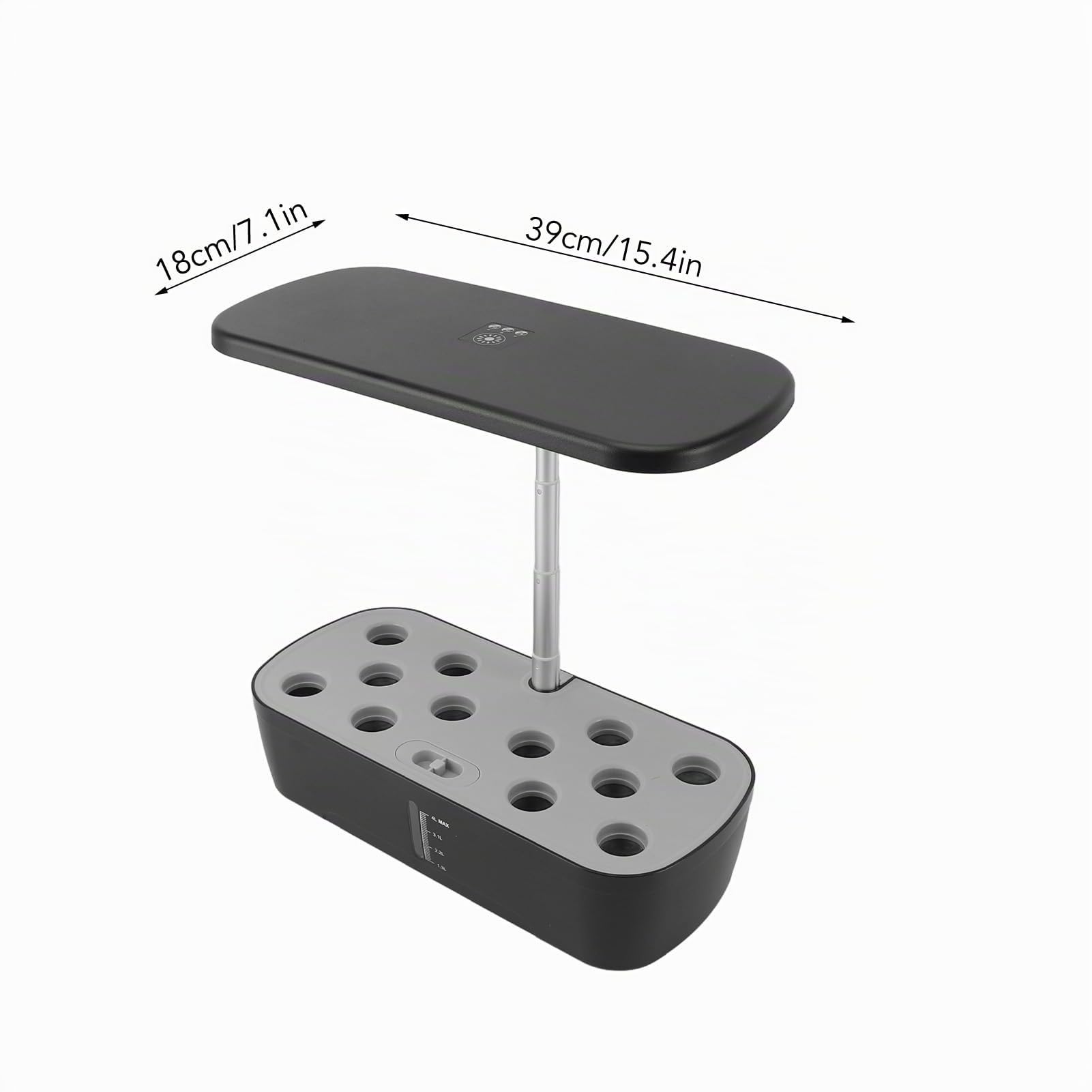 Système de Culture Hydroponique à 12 Dosettes, Kit de Jardin D'herbes Aromatiques Intelligent avec Lumière LED, Jardin Intérieur, Contrôle Automatique de l'eau, Jardinière (Black)