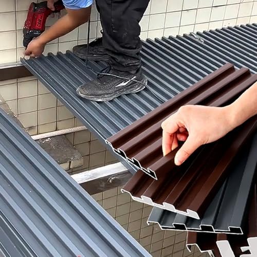 Insulated Aluminum Roofing Panels - Corrugated Roof Sheets with Screws for Patios, Garages, Sheds, Pergolas, Sun Rooms & Balconies - Durable Windproof Covering