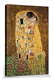 Fabricado en Europa 1art1 Gustav Klimt - El Beso II Cuadro, Lienzo Montado sobre Bastidor (30 x 20cm)