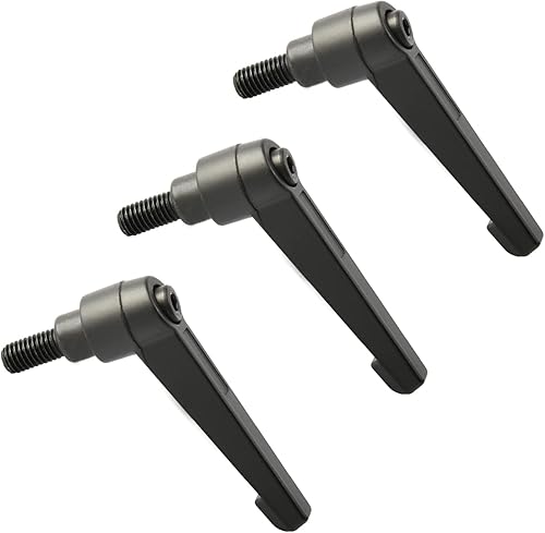 Miniatura 141 de Othmro 2 piezas de palanca de sujeción con rosca M8 Palanca de trinquete, aleación de aluminio ajustable con botón de bloqueo con perno roscado 2