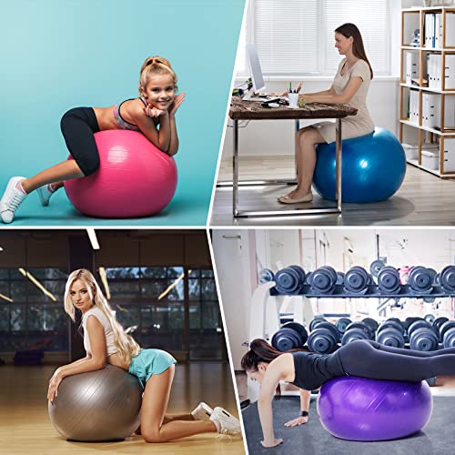 Jerify 10 Pcs Pilate Ball Exercise Ball Bulk Yoga Ball For Fitness Pregnancy Birthing, Core Ball Chair Workout Equipment With Pump And Plug For Office Home Gym, Supporting 330Lbs (65 Cm) #TOP6