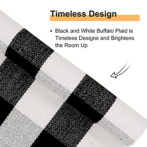 Kimode Buffalo Plaid Outdoor Indoor Rug Doormat 3' X 5', Cotton Woven Outdoor Door Mat Washable Farmhouse Checkered Porch Rugs For Front Kitchen Bathroom #TOP2