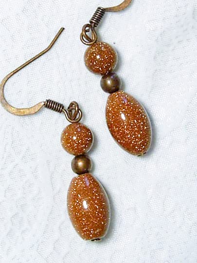 Miniatura 2 de Cynthia Lynn "COPPER FALL" Gold Sandstone Antiqued Copper Earrings