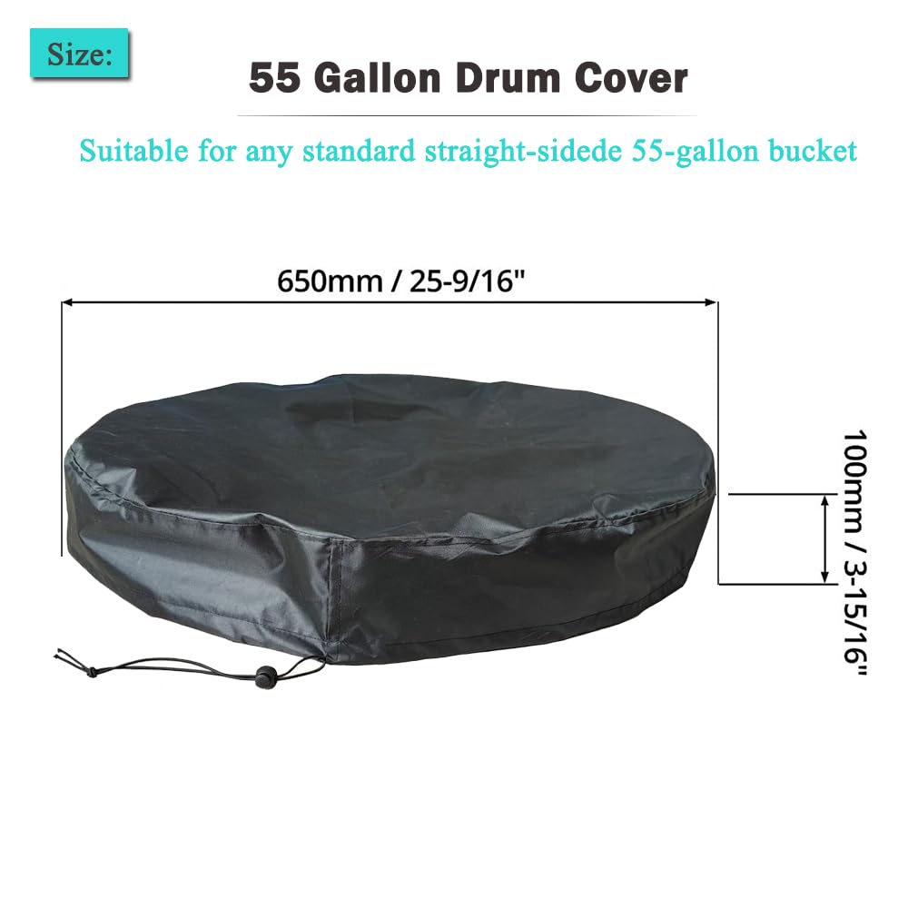 Funda Protectora Con Cuerda Ajustable Para Bidón De 55 Galones - Impermeable Y Resistente Al Viento