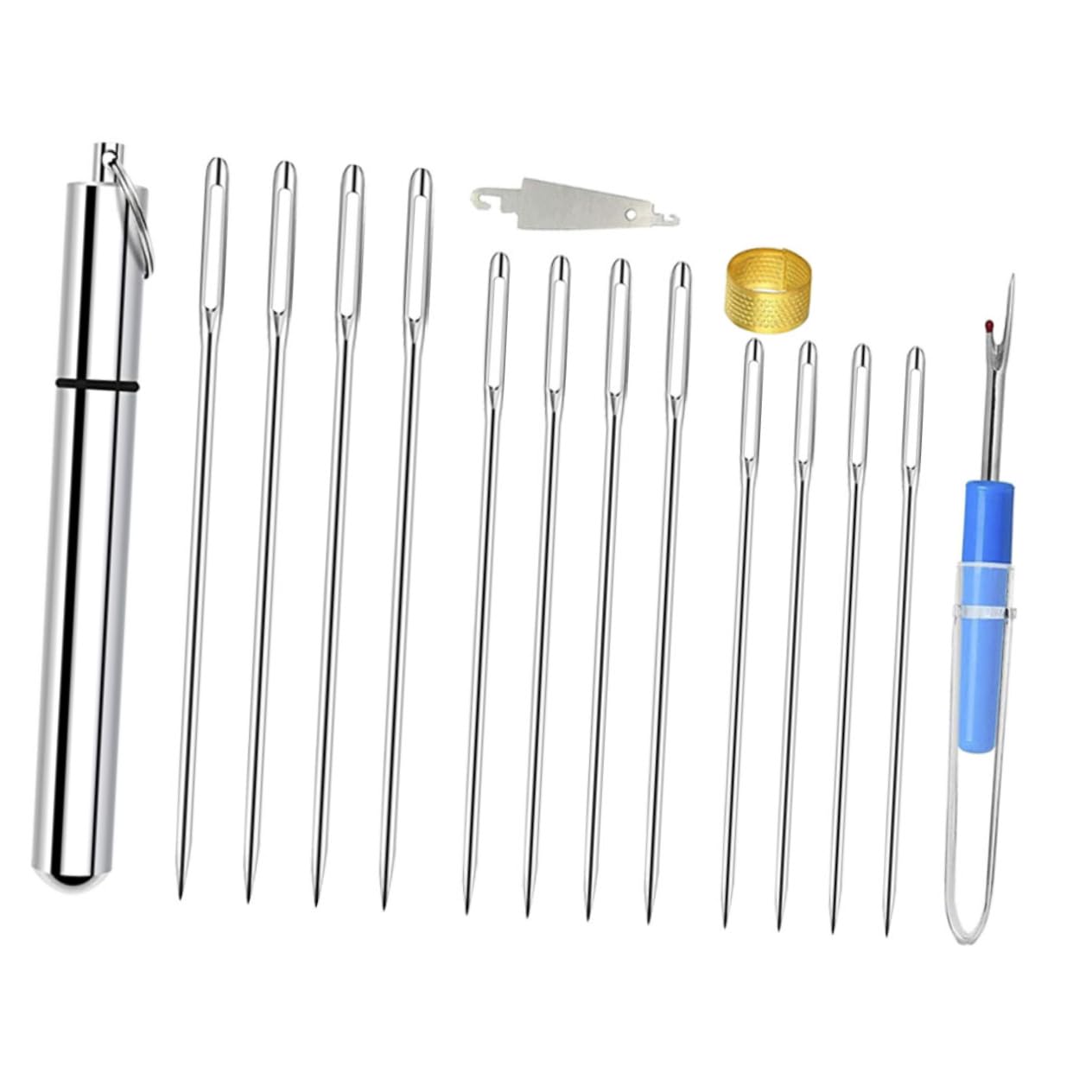 ULDIGI Embroidery Needle Tool Set 34pcs DIY Sewing Kit Self-Threading Needles Threaders for Sewing