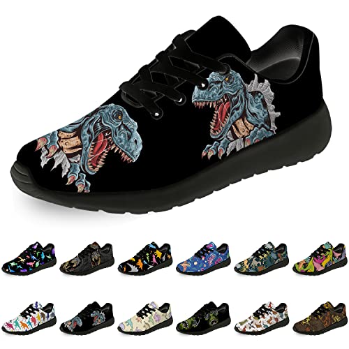 horethy Dinosaur Shoes for Women Men Running Shoes Womens Mens Walking Tennis Sneakers Dinosaur Shoes Gifts for Boy Girl