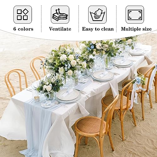 Fitable White Tablecloths for Rectangle Tables, 6 Pack - 70 x 120 Inches - Reusable and Washable Table Clothes for 6-8 Ft Tables, Polyester Fabric Table Covers for Wedding, Party, Banquet - Image 7