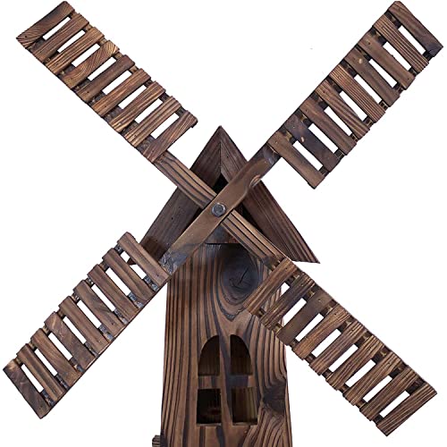 Westcharm Wooden Dutch Windmill Yard Decorations Outdoor | Classic Old-Fashioned Windmill For Garden, Patio - 34 Inch Tall #TOP6