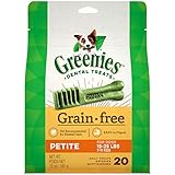 GREENIES Grain Free Petite Natural Dog Dental Care Chews Oral Health Dog Treats, 12 oz. Pack (20 Treats)