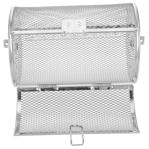 POPETPOP Rotisserie Grill Basket Grill Cage for Vegetables Barbecue Basket 360° Rotation for Roasting