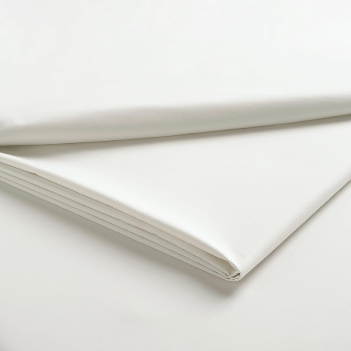 Christy Single Flat Bed Sheets | 400TC Luxury Bedding | Ivory White | 100% Cotton Sateen | Soft Silky Bed Linen