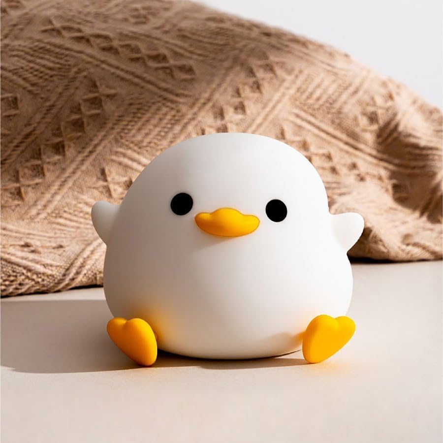 Image of KRESHU Soft Silicone Color Changing Dodo Duck Night Light | Rechargeable Kids Night Lamp | Heavy Quality 800mAh Battery | LED Touch Lamp with Timer for Home /Bedroom /Office (Pack of 1)