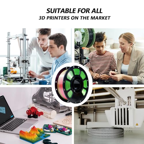 Image of iBOSS Silk Rose Gold Green PLA Plus Filament, Shiny Silk PLA+ 3D Filament, 1kg 3D Printer PLA PRO Filament 1.75mm + / -0.02mm,Suitable for Most FDM Printers (Silk Rose Gold Green)