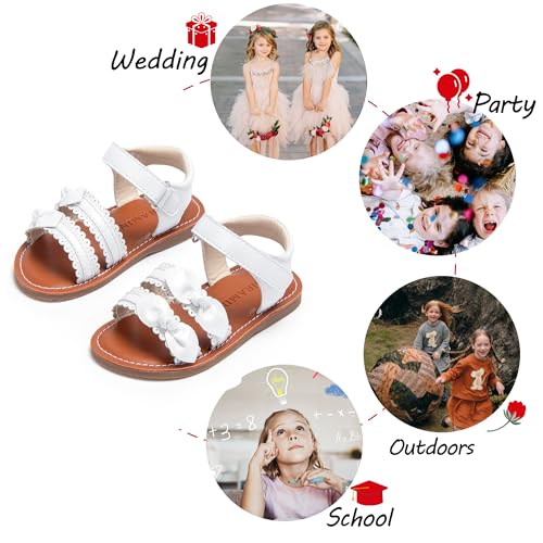 Image of PHIRAMIN Toddler Flower Girl Sandals - Girl Dress Shoes Toddler Little Kid Wedding Party