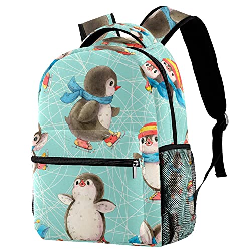 Mochila para portátil de pingüinos de esquí bolsa de viaje unisex
