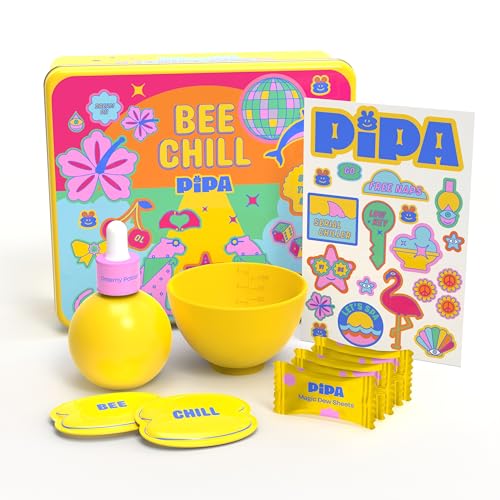 Pipa Skincare Bee Chill Spa Kit | Gentle Essential Self-Care Set for Tweens | Non-Toxic Clean Ingredients Dermatologist & Pediatrician Approved | Birthday Gift for 8 to 12 Girls