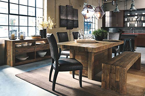 Signature Design By Ashley Sommerford Farmhouse Reclaimed Pine Wood Dining Table, Seats Up To 6, Brown #TOP6