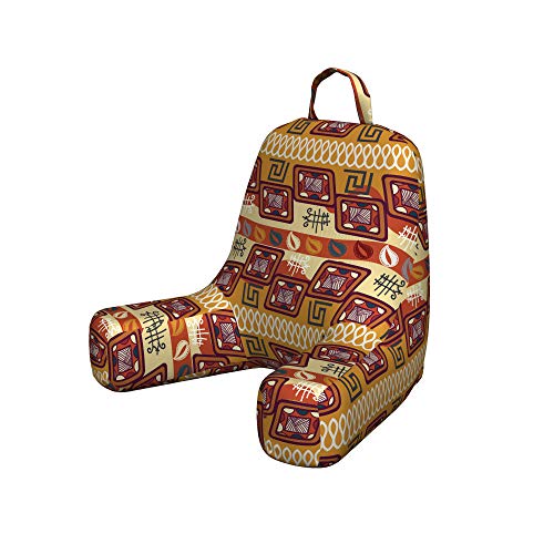 Lunarable Tribal Reading Pillow Cover, Funky Pattern with Exotic Geometric