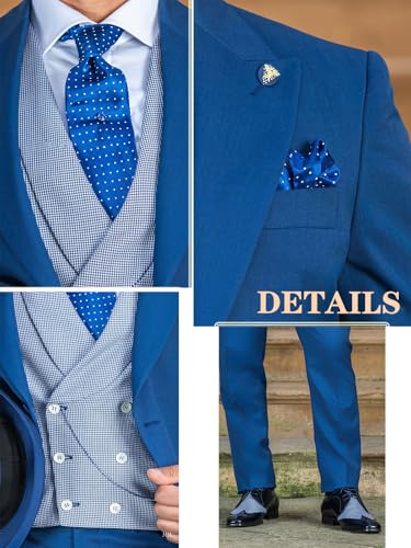 3 Pieces Men Morning Suit Tailored Bridegroom Wedding Tuxedo Slim Groomwear Blazer Vest Pants Sets for Party 5