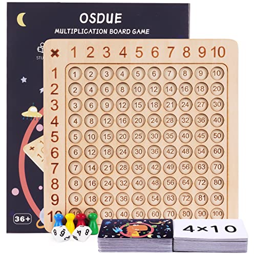 OSDUE Tabla de Multiplicación, Juguete Educativo de matemáticas, 99 Tablero de Multiplicación Montessori, Aliviar el Estrés para Niños Adultos, Juego de Mesa Math Toys, Juguete Educativo para Niños