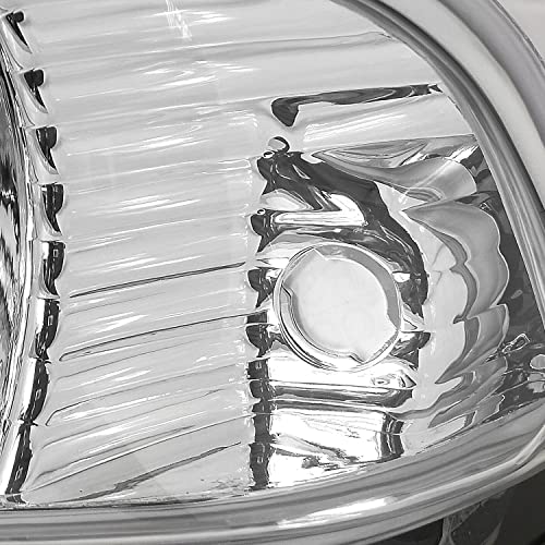 Spec-D Tuning Euro Chrome Housing Clear Lens Headlights Blazer Compatible With Chevy S10 Blazer 1998-2004 L+R Pair Head Light Lamp Assembly #TOP5