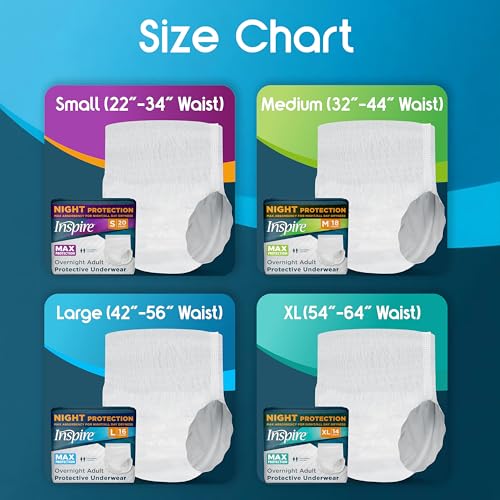 Image of Inspire Adult Diapers Women or Men - MAX Absorbency | Our Most Absorbent and Dry, Incontinence Underwear for Women or Men | Leak Proof Diaper Overnight or Daytime for Heavy