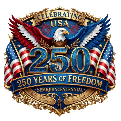 Image of 2-Piece USA 250th Anniversary Patriotic Car Decal