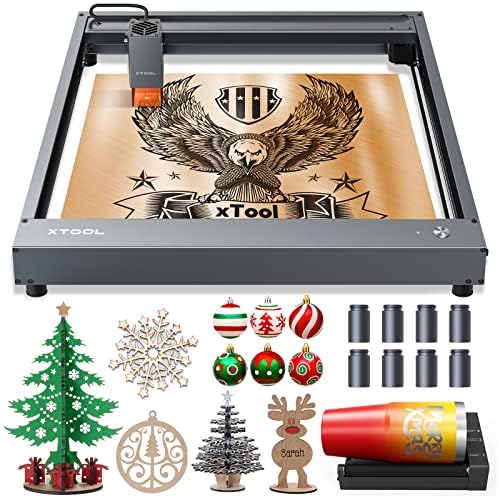 xTool D1 10W + RA1 Laser Engraver, Laser Engraving and Cutting Machine, Laser Cutter and Engraver for Wood, Acrylic, Leather, for DIY, Small Business, Personalized Gifts, Class 4 10000mW