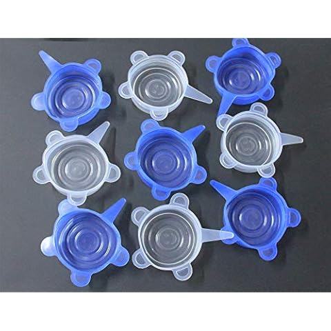 Comtim Pet Food Can Lids, Silicone Stretch Can Lids Covers for Dog Cat Food, Reusable Expandable Universal Size Fit Most Cans and Jars, 9 Pack Cover