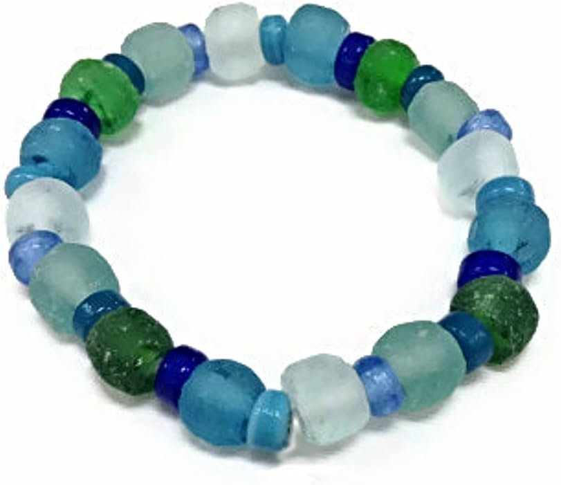 Mermaid Aloha Multi-colored Beach Glass and Beads Hawaiian Bracelet