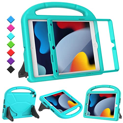 Image of Kids Case for iPad 9th /8th /7th Generation, iPad 10.2 Kids Case with Built-in Screen Protector, Durable Shockproof Handle Stand Protective Cover for iPad 10.2 Inch 2021 /2020 /2019, Teal