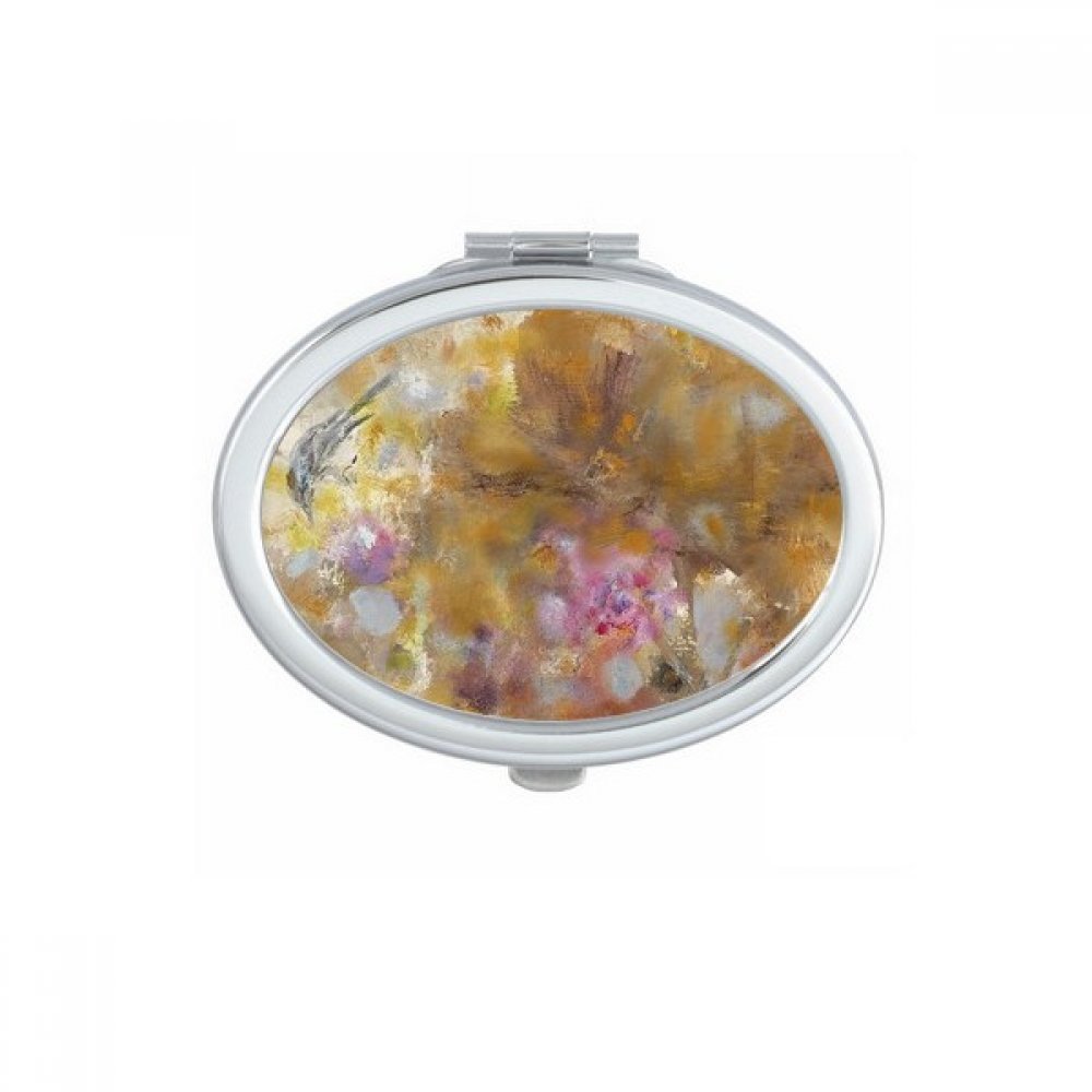 Miroir compact peinture à l'huile lotus voyage parfait pour votre sac à main de créateur