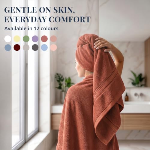 Image of LANE LINEN Luxury Bath Towels Set - 1 Piece, 100% Cotton Bathroom Towels, Zero Twist, Quick Dry Absorbent Bath Towel, Super Soft Gym Towel - Light Brown