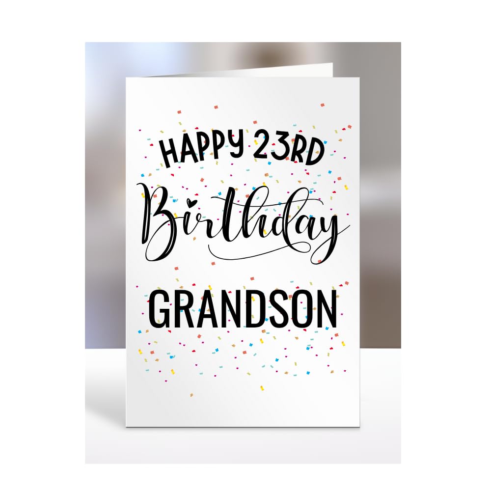HAPPY 23RD Birthday card to Grandson, card, gifts for boy, him, male, presents for men, from grandama grandad, nan, nana, A5-154_24